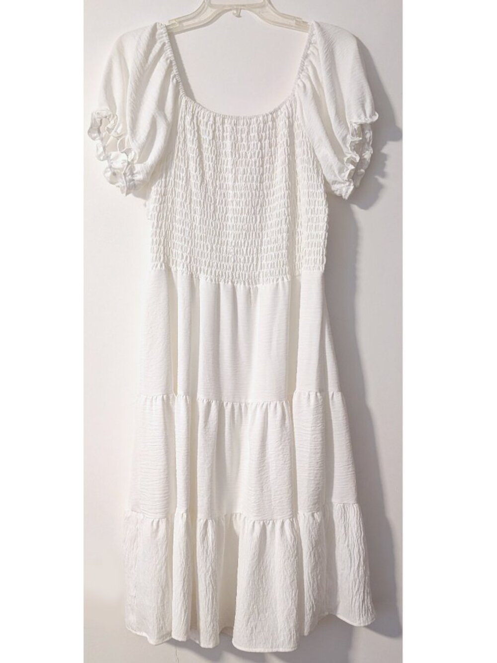 White Flowy Midi Dress, Size L - Picture 3 of 3